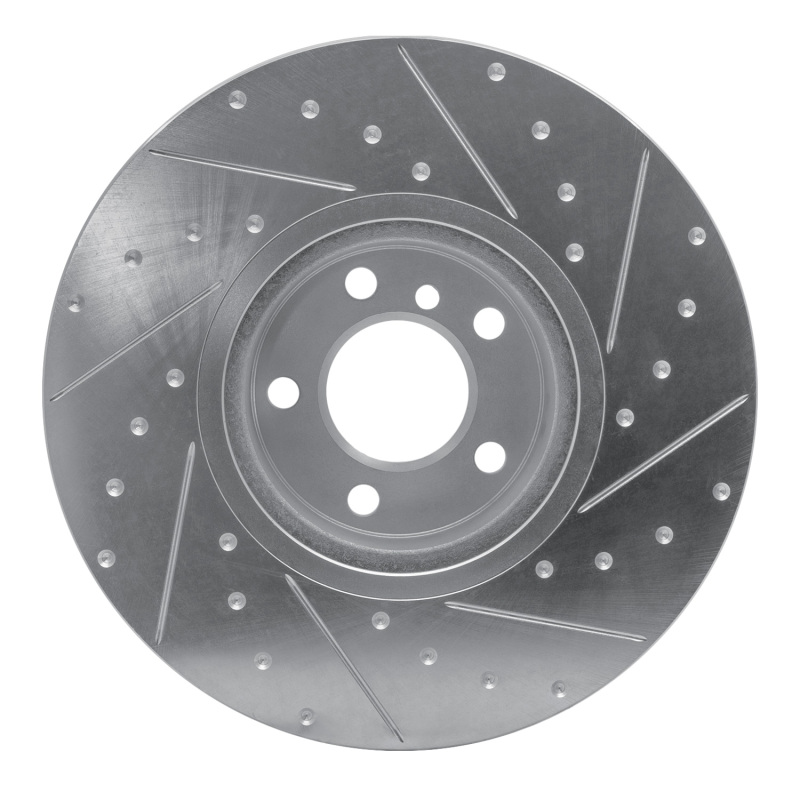 BMW X4 Brake Rotor (1) - Front - R1 Concepts - Drilled & Slotted - Silver - `16-`18